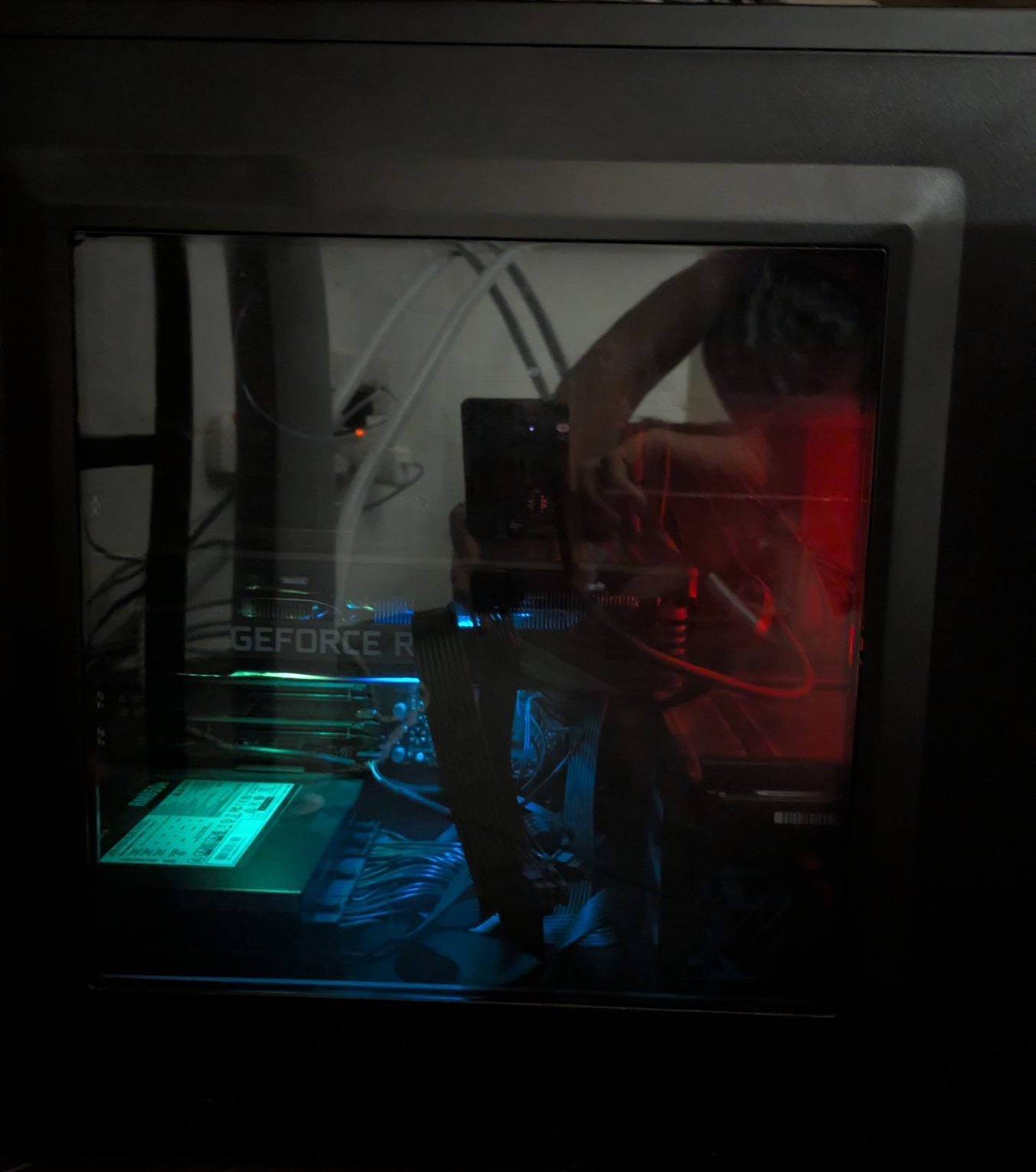 The desktop, lit up, that runs the local models